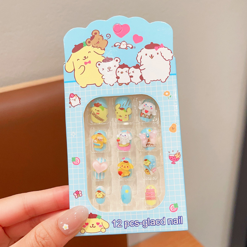 Kulomi dibujos animados para niños con pestañas de uñas para niñas nuevas pestañas de uñas juguetes de regalo para niñas