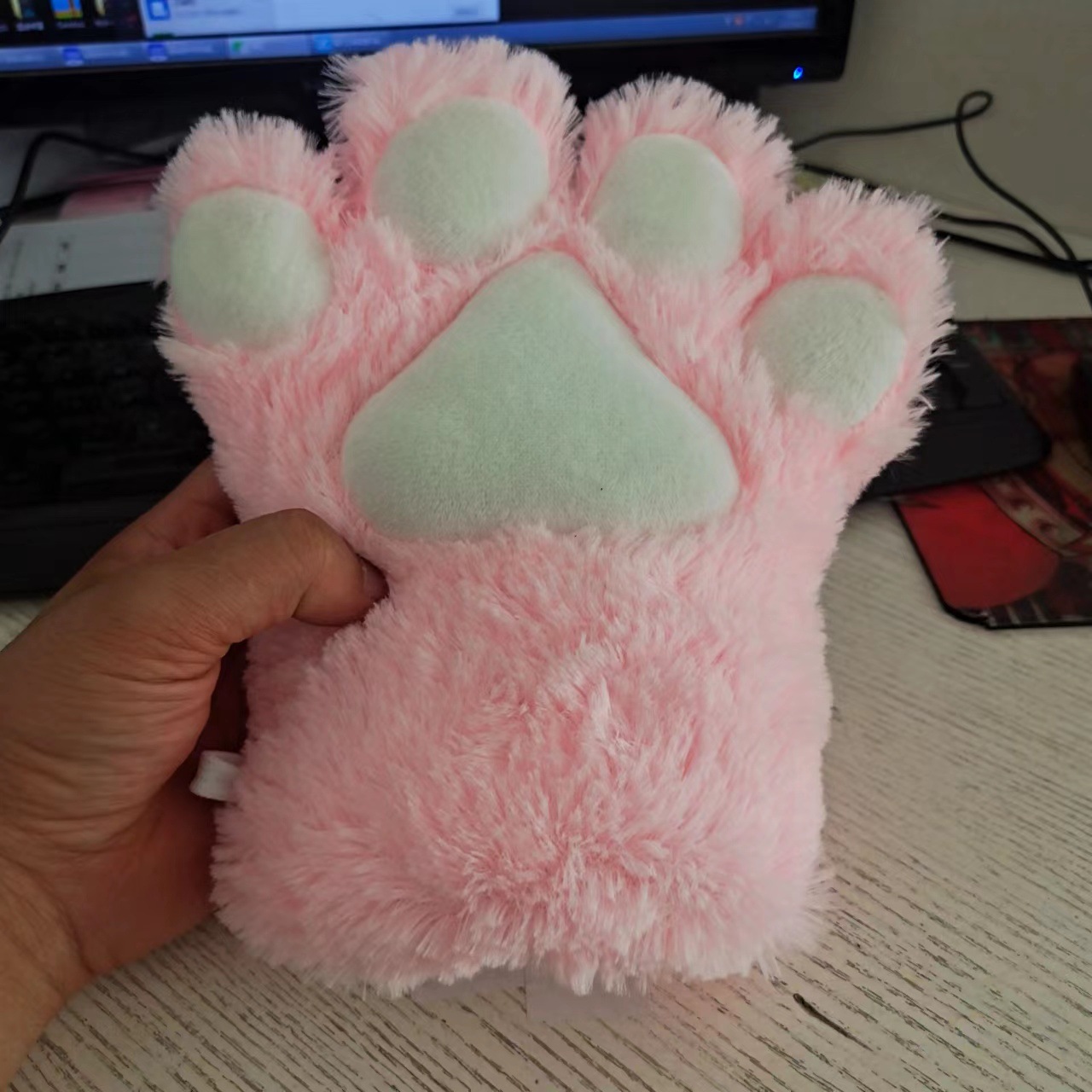 Guantes de garra de oso garra de gato guantes de cosplay cálido otoño e invierno medio dedo abierto dedo gato oso pata de una sola pieza entrega lindo