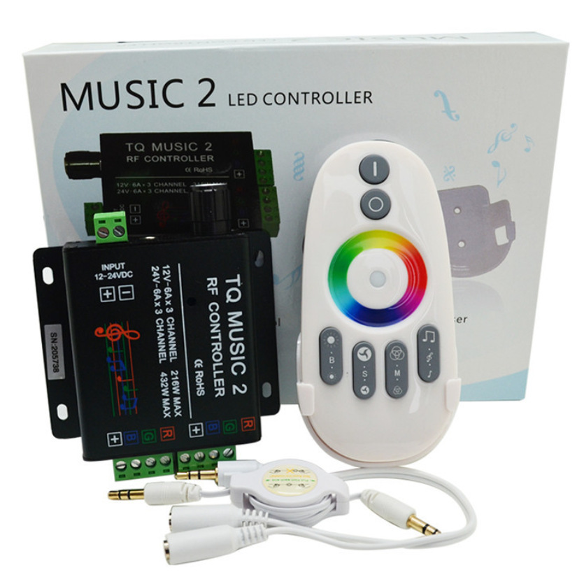 MUSIC2 LED音乐控制器 RGB七彩灯带无线半触摸遥控KTV酒吧声控器
