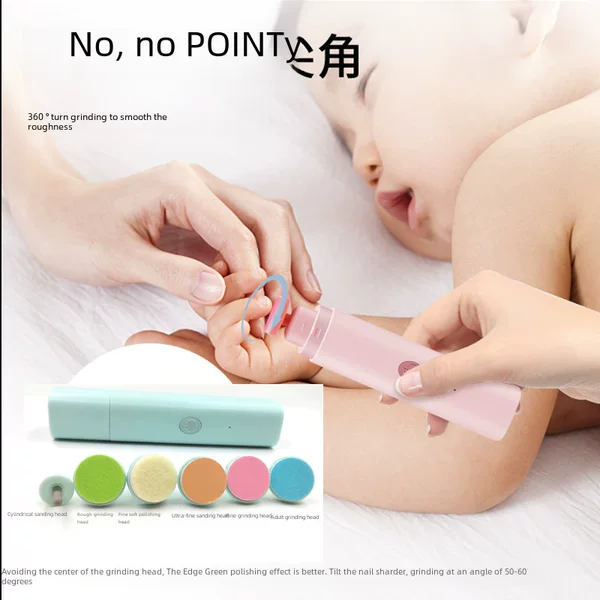 Baby electric nail grinder newborn baby nail clipper grinder anti-pinch meat mute children's care set cross-border