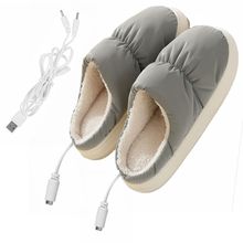 USB拖鞋發熱鞋亞馬遜跨境貨源  USB羽絨拖鞋