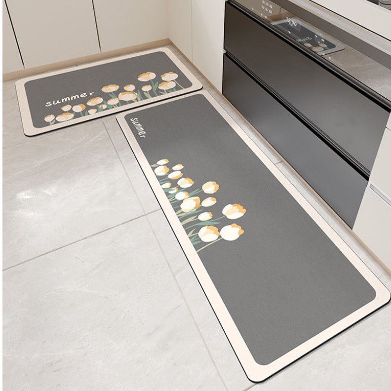 Alfombrilla suave de barro de diatomeas, alfombrilla absorbente para el hogar, cocina, alfombrilla moderna simple absorbente antideslizante de secado rápido para puerta del baño