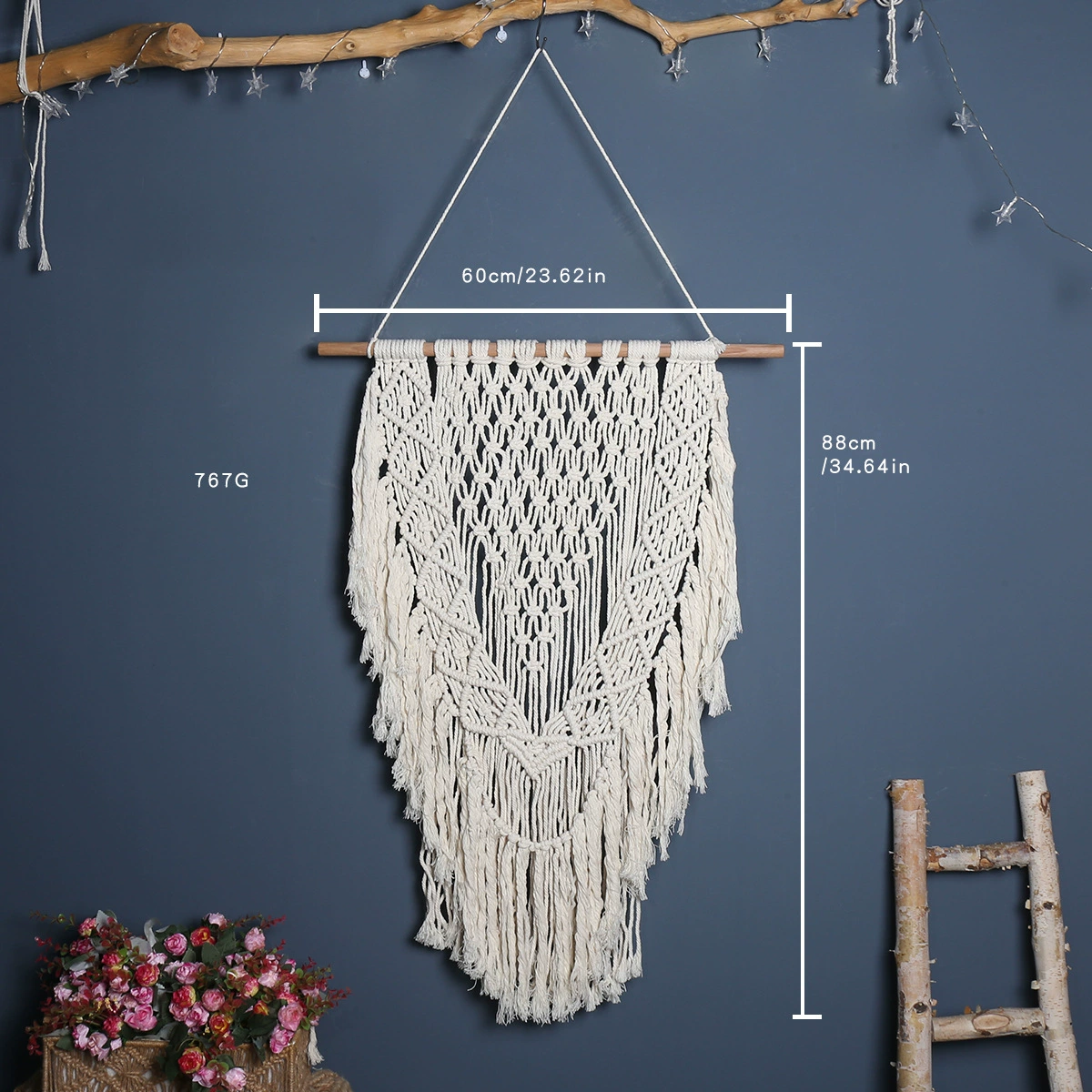 Плетёная настенная гобелен, DIY, бохо стиль