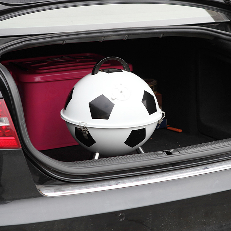 Regalos al por mayor de 14 pulgadas estufas de fútbol al aire libre estufas de barbacoa portátiles esféricas escritorio de camping pequeña barbacoa parrilla