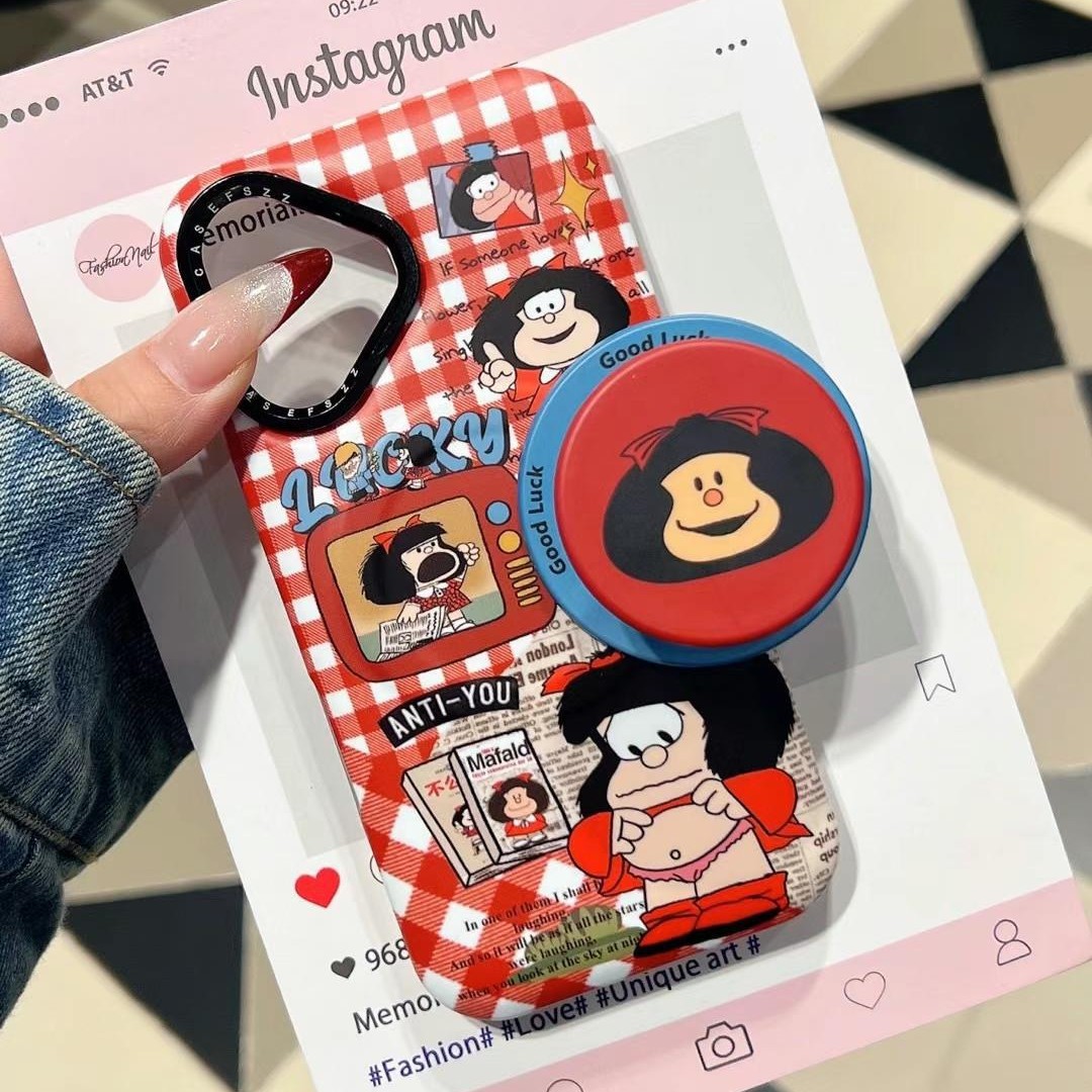 Chica de dibujos animados de nicho para Apple 16Pro nueva carcasa de película 15promax funda magnética para teléfono móvil 14/13 mujer