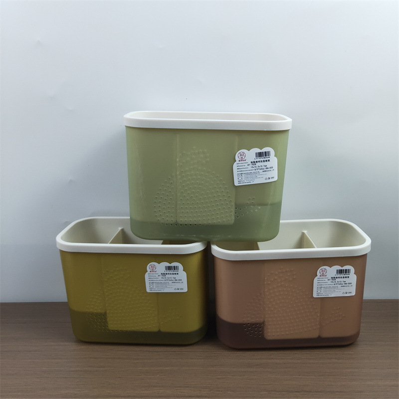 Organizador para palillos y cucharas de plástico multicompartmento para cocina, venta al por mayor para tiendas de 2 euros.