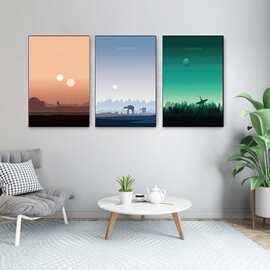 ins风卧室床头挂画客厅餐厅办公室墙面画芯墙画现代简约玄关