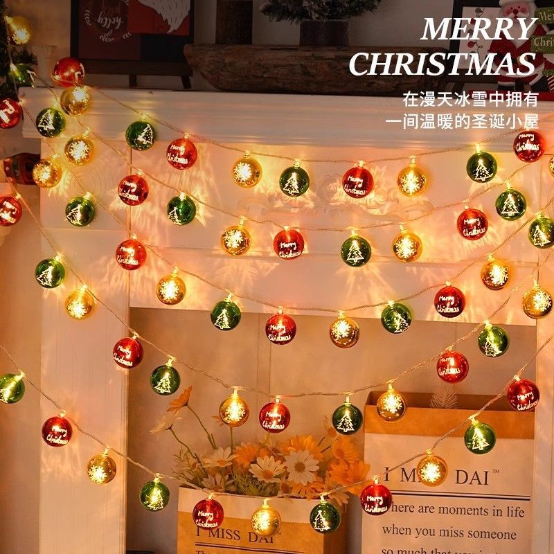 Decoraciones de Navidad string árbol de Navidad bola de Navidad iluminante colgante escena de diseño de adornos colgante de vestir atmósfera