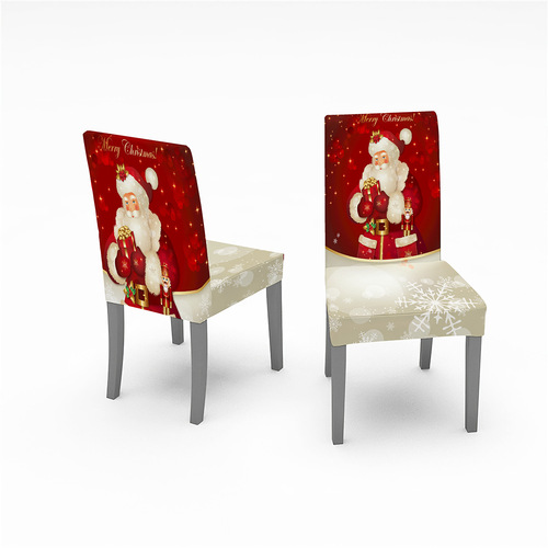 Source manufacturer Christmas printed tablecloth chair cover festive decoration elastic one-piece chair cover absorbent tablecloth