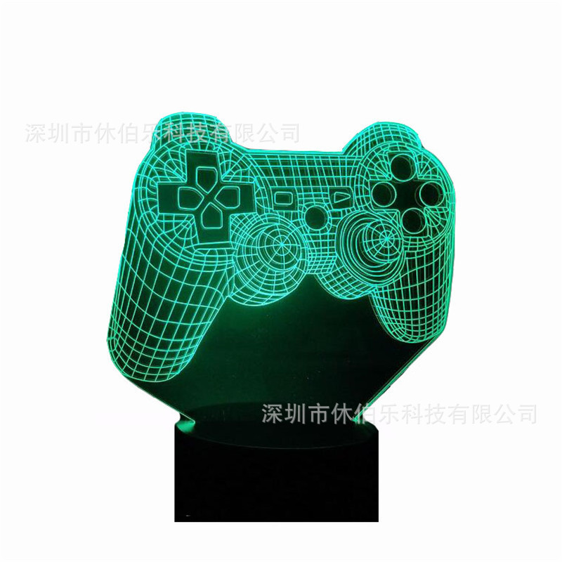 Gamepad icono 3D luz de la noche creativa ps5 colorido gradiente regalo lámpara LED dormitorio lámpara de mesa