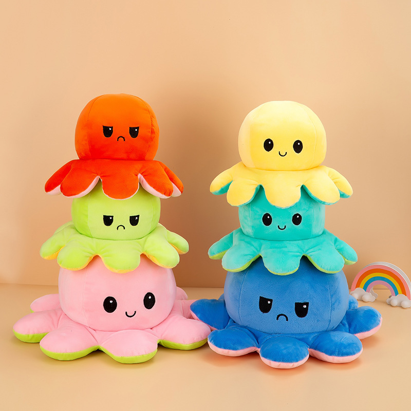 Flip octopus doll plush toy foreign trade creative little octopus doll cute pillow children birthday gift female