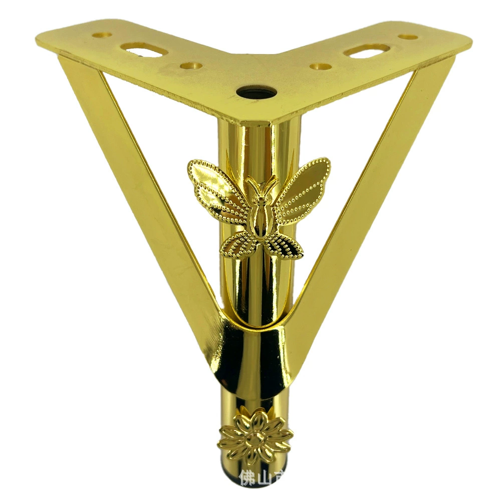 Новый легкий и экстравагантный дизайн золотой двойной цветок треугольный диван журнальный столик телевизионный шкаф металлические опорные ножки