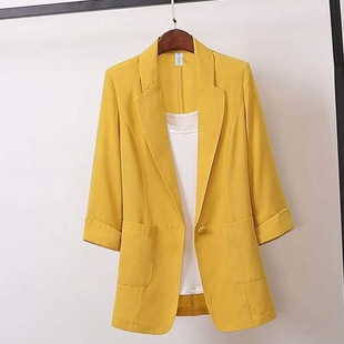 2023 Cotton Linen Midi Plus Size Blazer Korean Loose Casual Fashionable Small Suit Women's Clothing