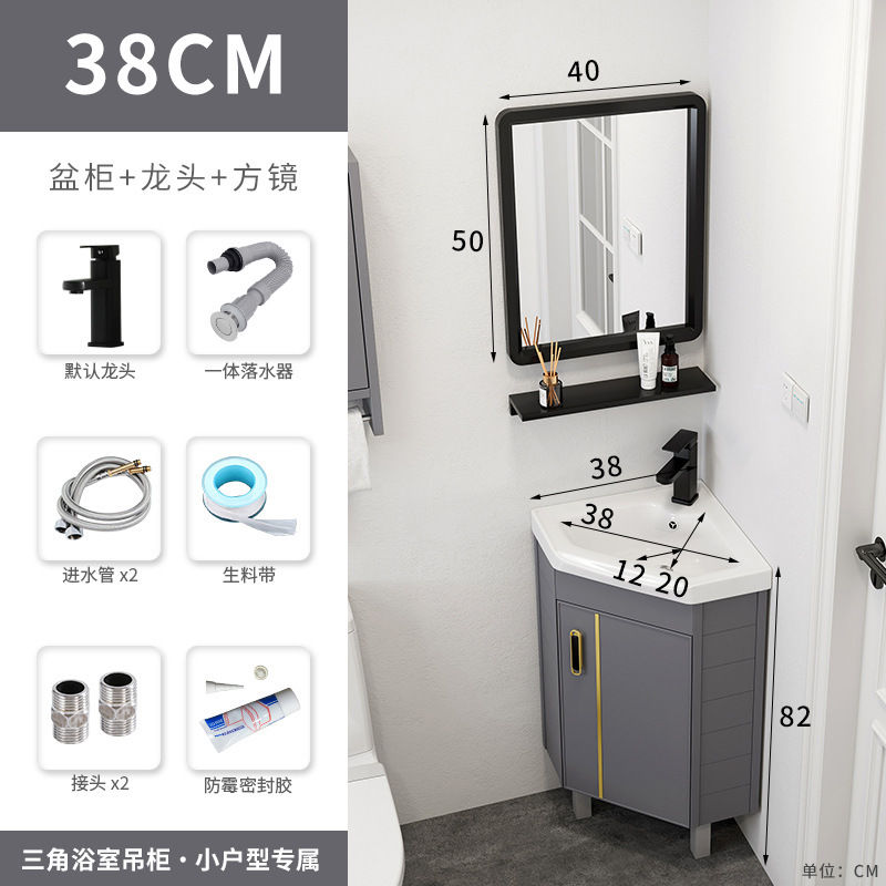 Piso lavabo gabinete combinación pequeño apartamento baño triángulo mesa de lavado esquina lavabo piscina