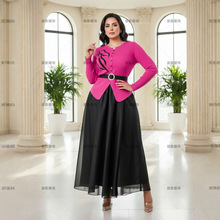 Miyaki dress中东设计感连衣裙女褶皱时装长袖A字裙休闲通勤穿搭