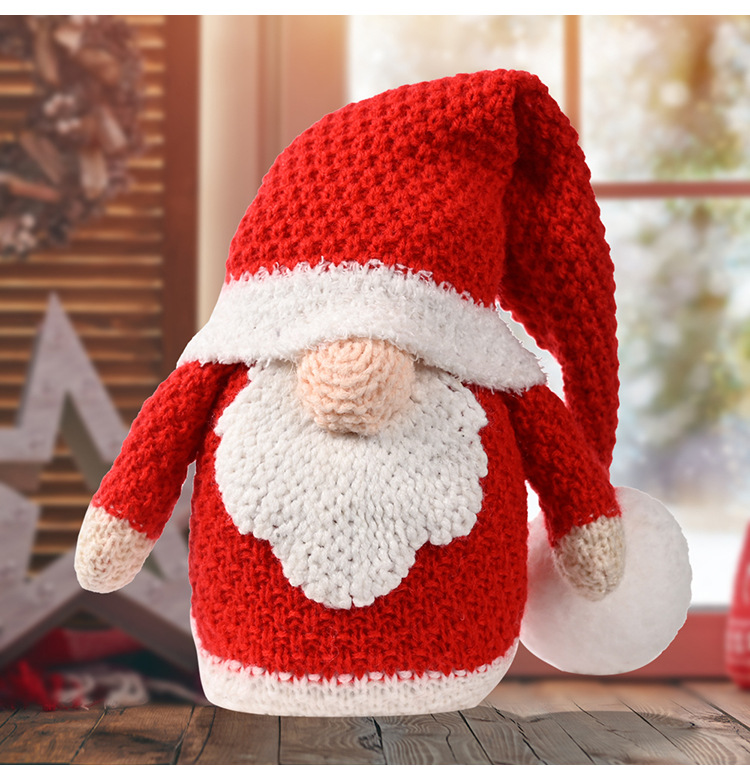 Christmas Decorations Knitted Rudolph Ornaments Christmas Gnome Doll Christmas gnomes_voghion.com