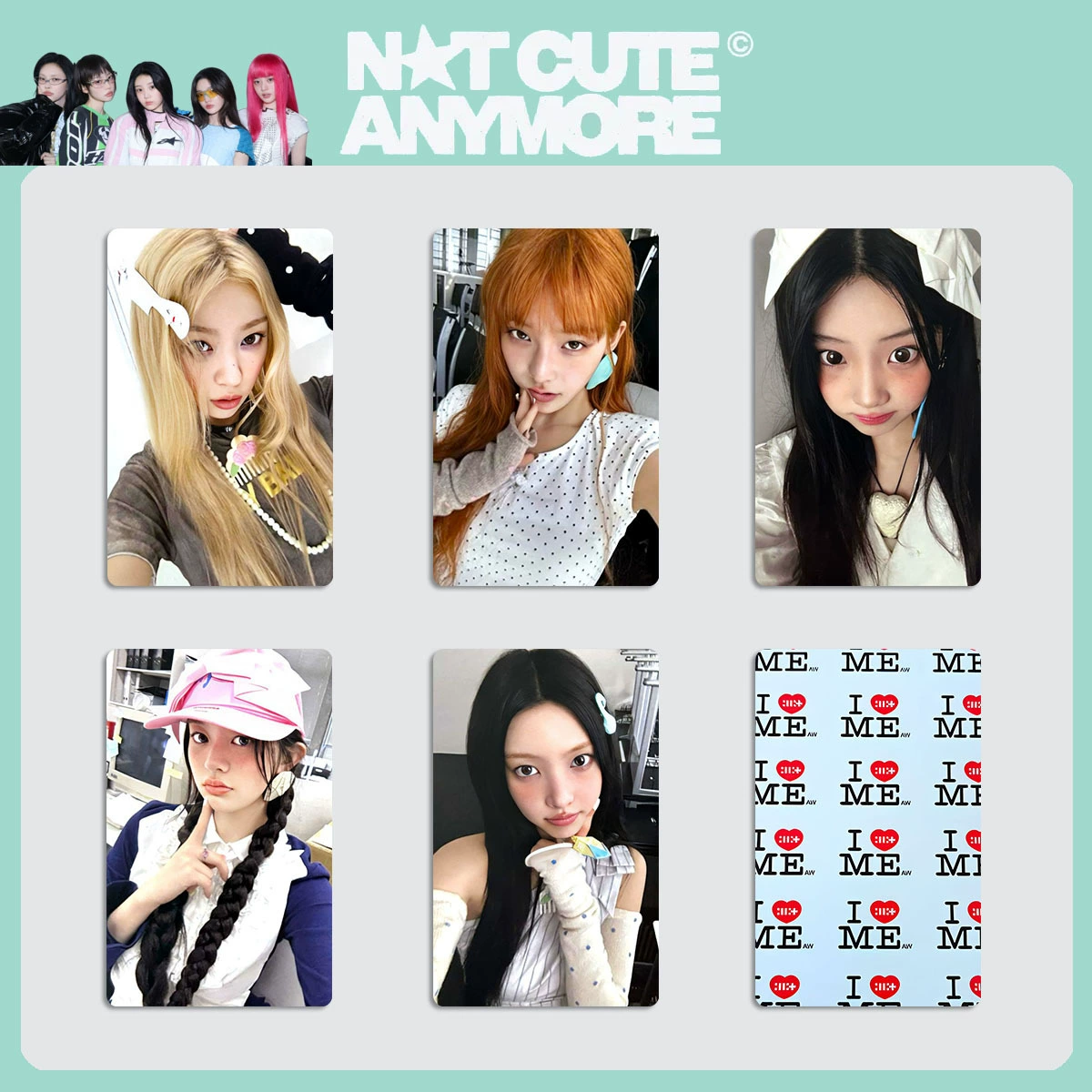 Набор фотокарт ILLIT «Not Cute Anymore» — 54×85 мм, 5 двусторонних глянцевых карт, случайный стиль