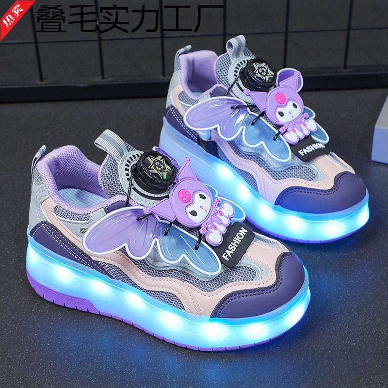Heelys Shoes for Girls with Wheels New Summer Kidsren's Invisible Double Wheel Roller Shoes Kuromi Heelys Shoes Free Shipping