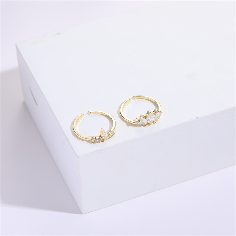 INS Style Animal/Zodiac Zircon Plant Flowers Flowers Inlaid Zircon Womenu0027S Fashion OL Live Mouth