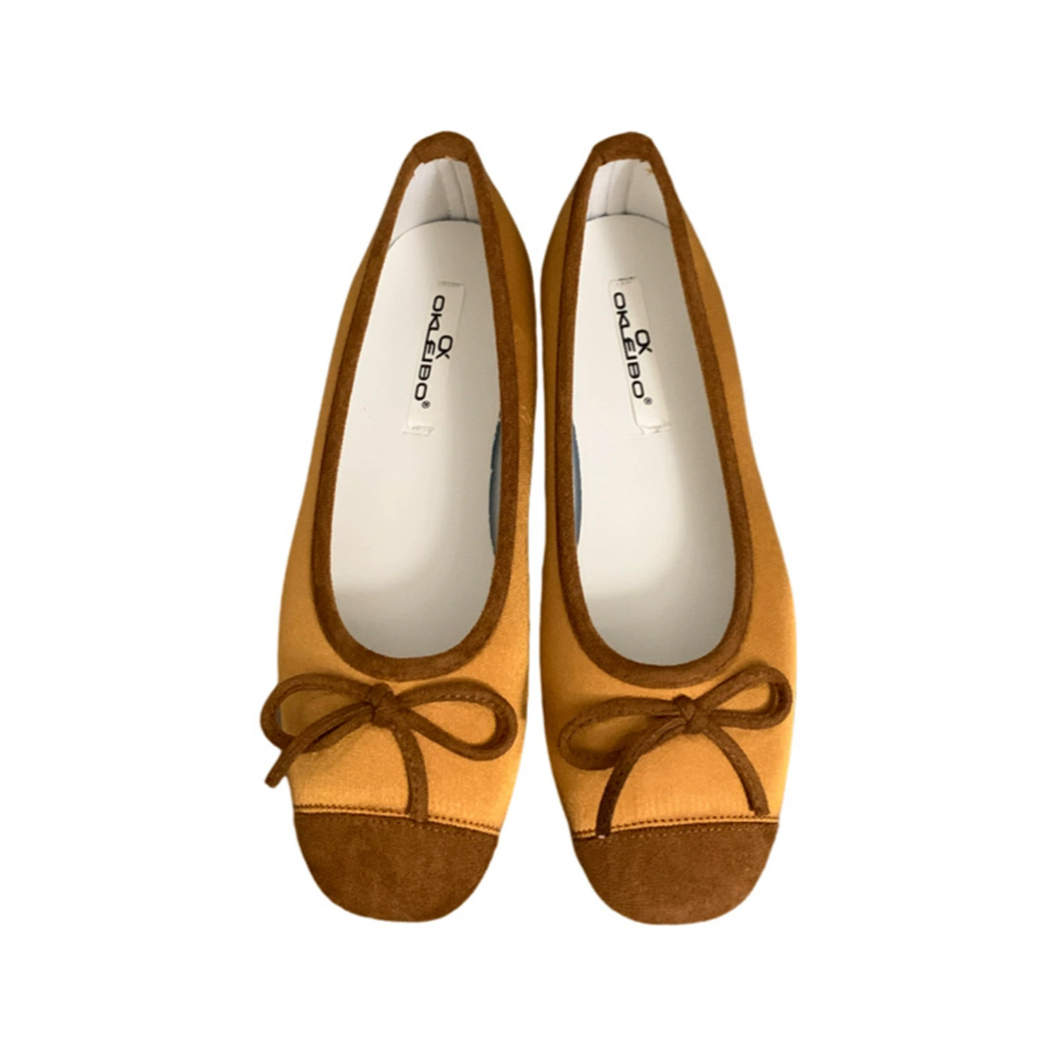 Главная 2025 Модные однотонные туфли Little Fairy Flat Light Mouth Ballet Bow Gentle