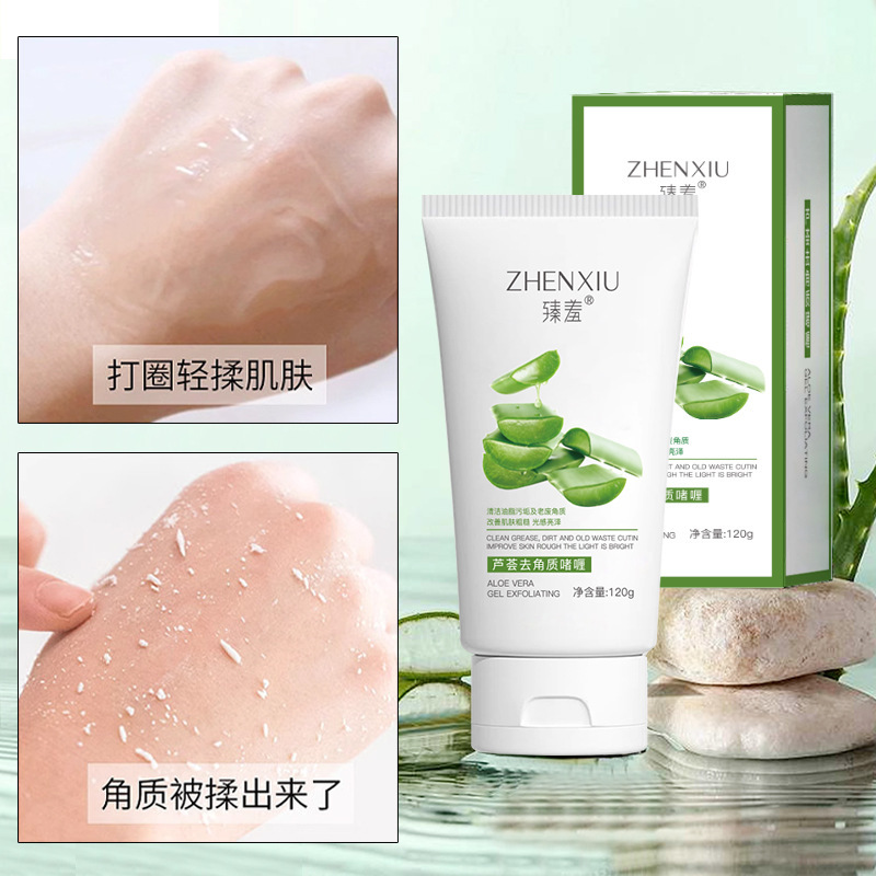 Zhenxiu Aloe Vera Gel Exfoliating Gel for Hydrating, Moisturizing, and Deep Cleansing—Wholesale 100g Facial Exfoliator & Dead Skin Remover