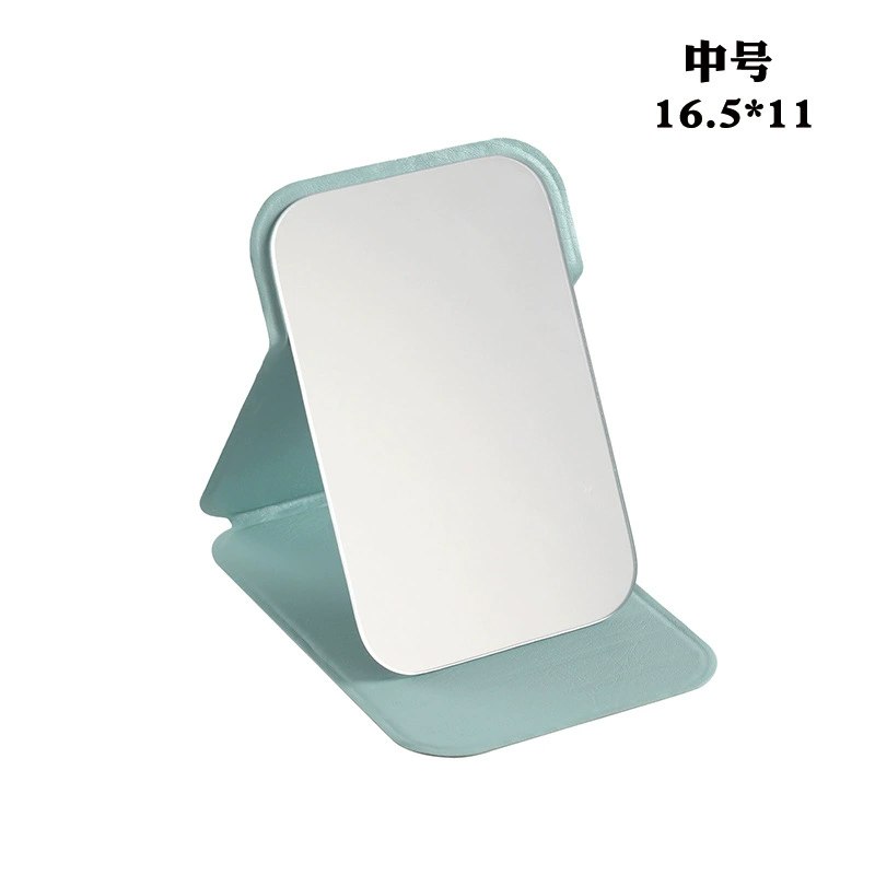 Folding Handheld Table Mirror, PU/Polyurethane Cover, Compact Adjustable Stand, 4 Sizes