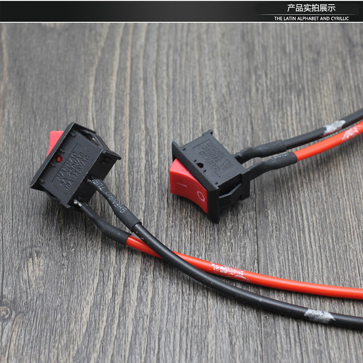 Interruptor de modificación de faro de coche eléctrico, botón de bocina de motocicleta, interruptor pequeño, fuente de alimentación del coche, cable de soldadura, interruptor de barco