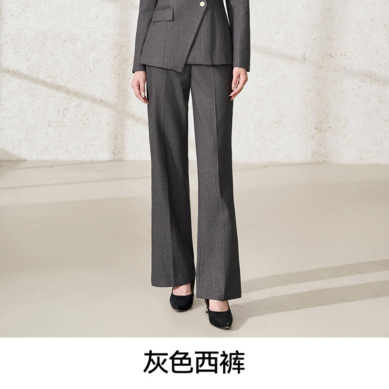 条纹西装外套女春秋季2025新款设计感轻职场职业正装高端西服套装|undefined