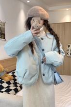 新款冬季面包羽绒服女短款白鸭绒小个子轻薄外套网红韩系