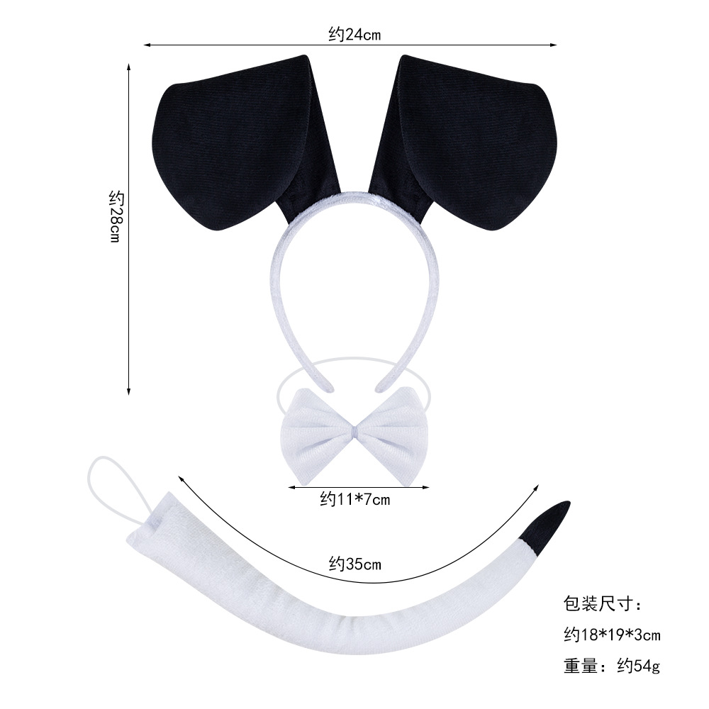 Suministro transfronterizo de Halloween, nueva diadema de perro salchicha, falda de malla con nariz de perro manchada, traje de actuación, accesorios de vestir