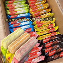 多口味威化饼干草莓芝士椰子味代餐茶点零食威化