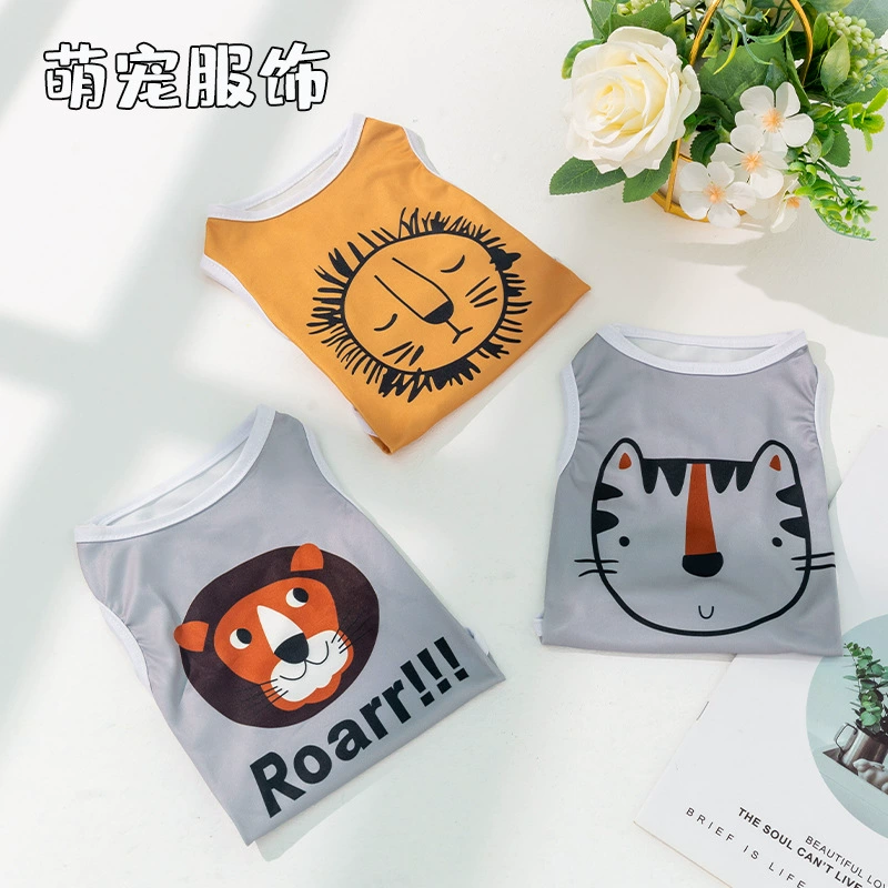 Источник Фабрика Весна и лето Новая одежда для домашних животных Жилет для собак Одежда для домашних животных Жилет с мультяшным рисунком щенка