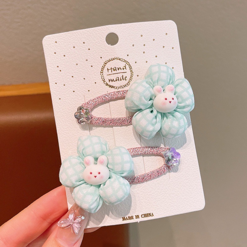 儿童可爱甜美花朵发夹女童宝宝碎发卡通刘海夹子女孩布艺发卡发饰|undefined