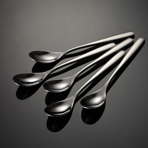Aion 304 stainless steel heavy Western tea spoon coffee stirring spoon 4mm thick square handle children's soup more Western tableware