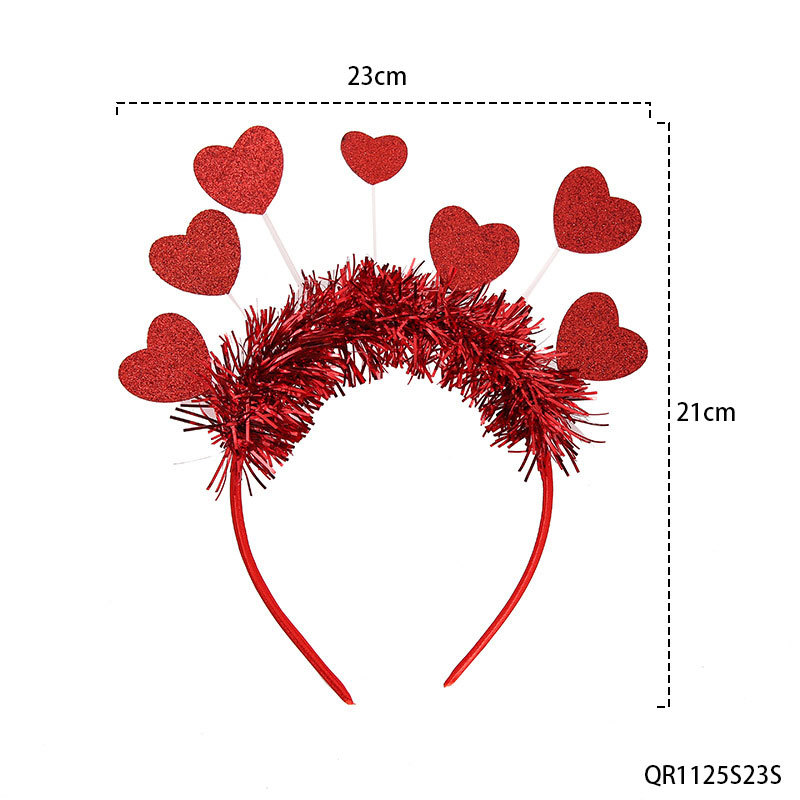 Diadema con forma de corazón para el Día de San Valentín, accesorios para el cabello de boda, diadema con horquilla para el Día de San Valentín, pendientes para el Día de San Valentín