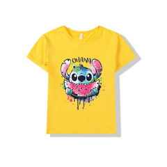 星際寶貝Stitch 史迪奇卡通周邊兒童圖案印花男童女童短袖T恤跨境