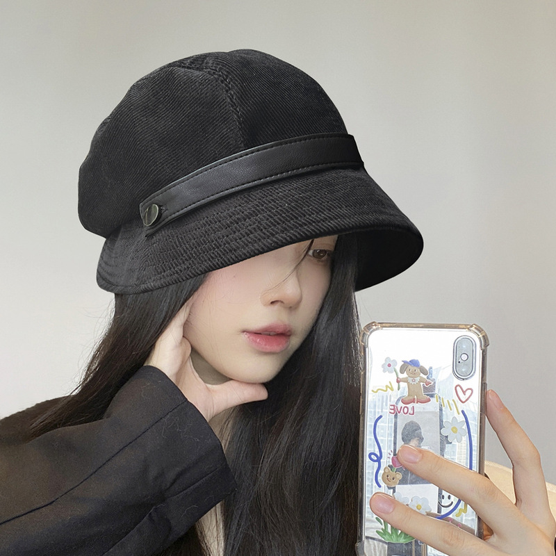 秋冬新款高品质灯芯绒渔夫帽一帽多戴可做小礼帽高性价比|undefined