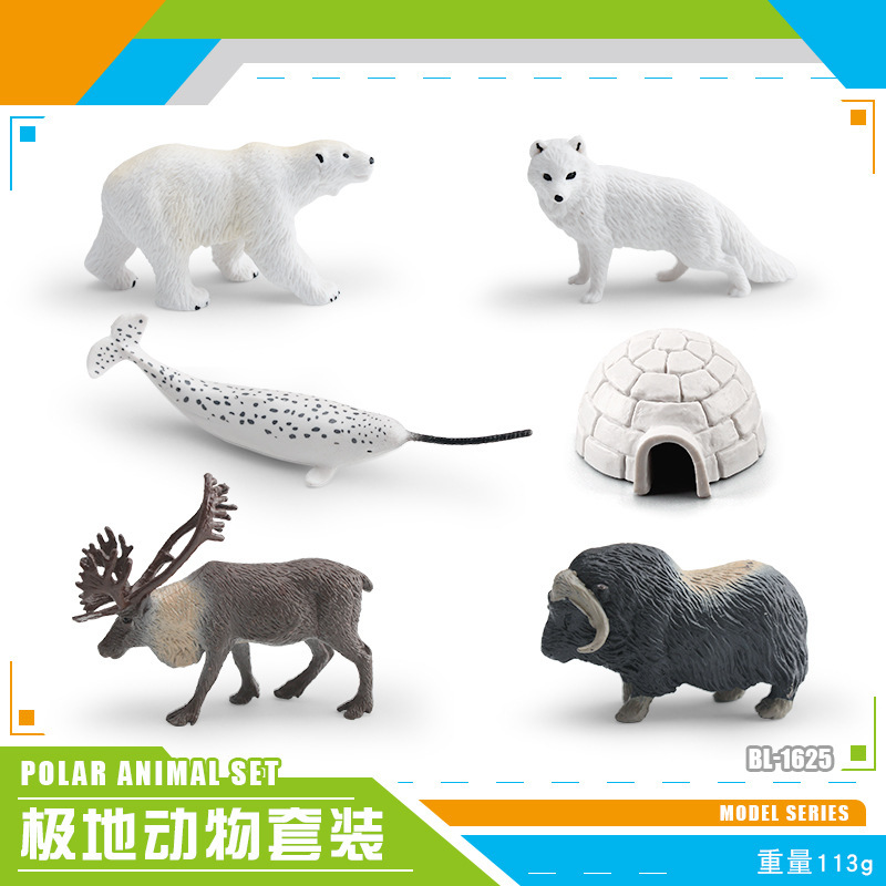 Exportación transfronteriza simulación modelo de animales polares mini animales de invierno ártico beluga morsa cognición educación temprana decoración