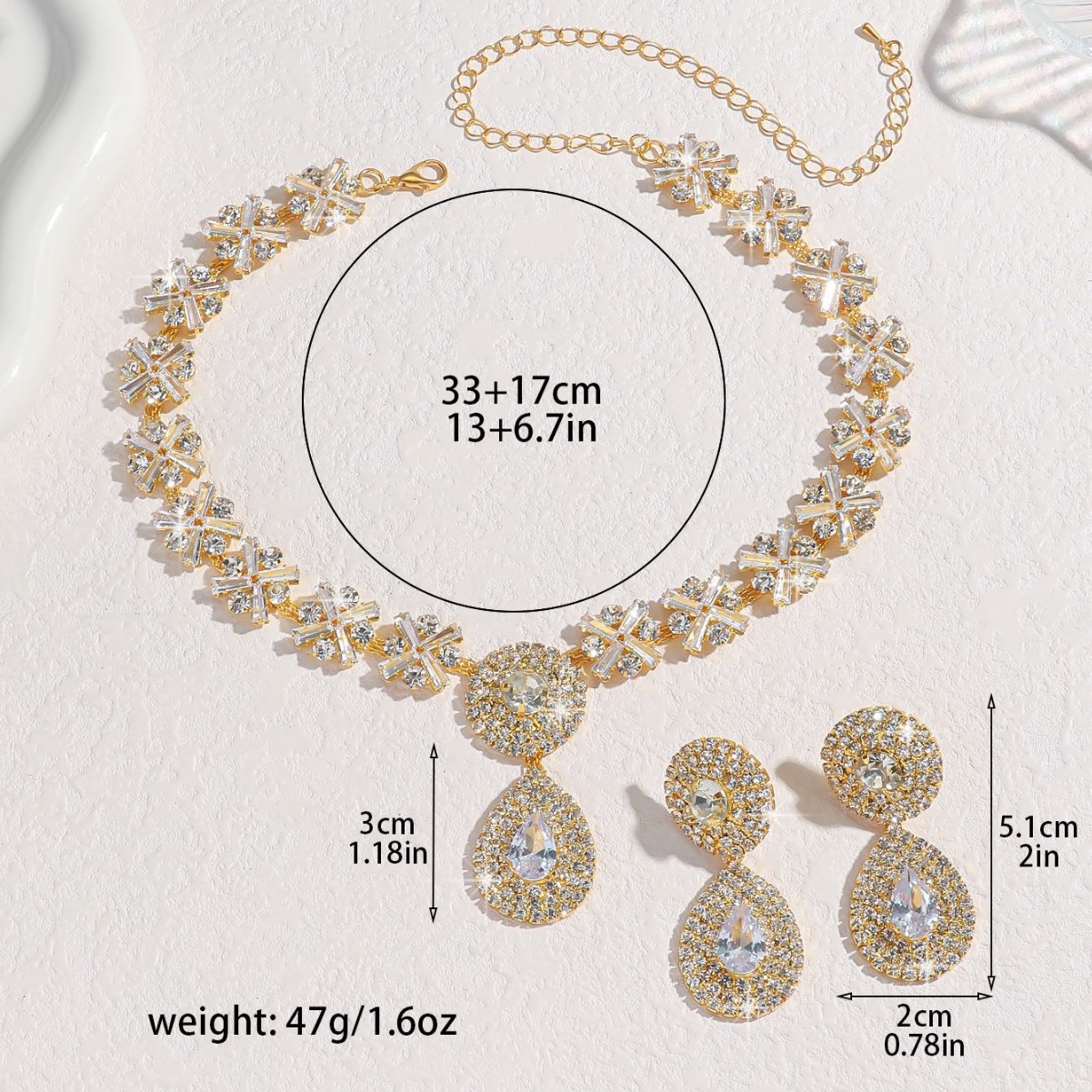 Collier goutte deau zircon cristal élégant bijou de mariage_voghion.com