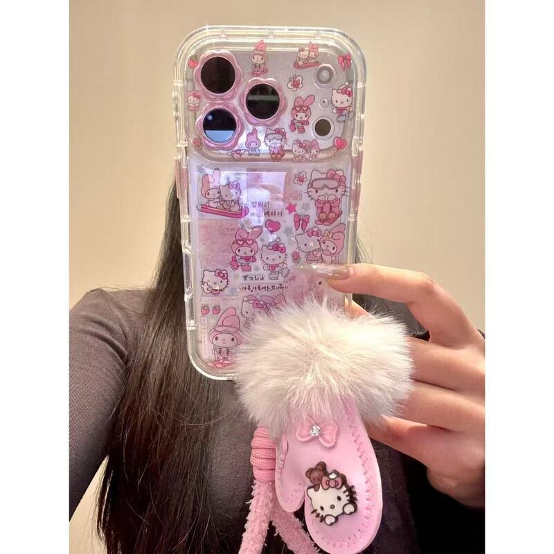 Soft Cute Illustration Ski Melody Cat Suitable for Iphone17Promax Apple 16 Mobile Phone Case Female