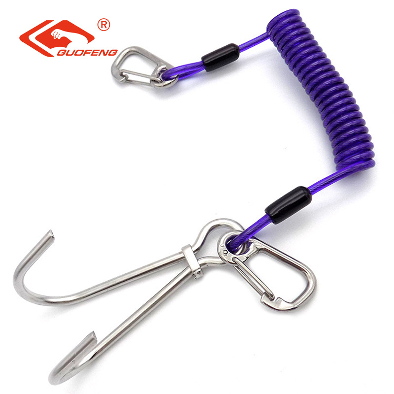 Fábrica de suministro directo de la cámara de seguridad de color acero inoxidable 304316 resorte telescópico acero inoxidable gancho de flujo de buceo