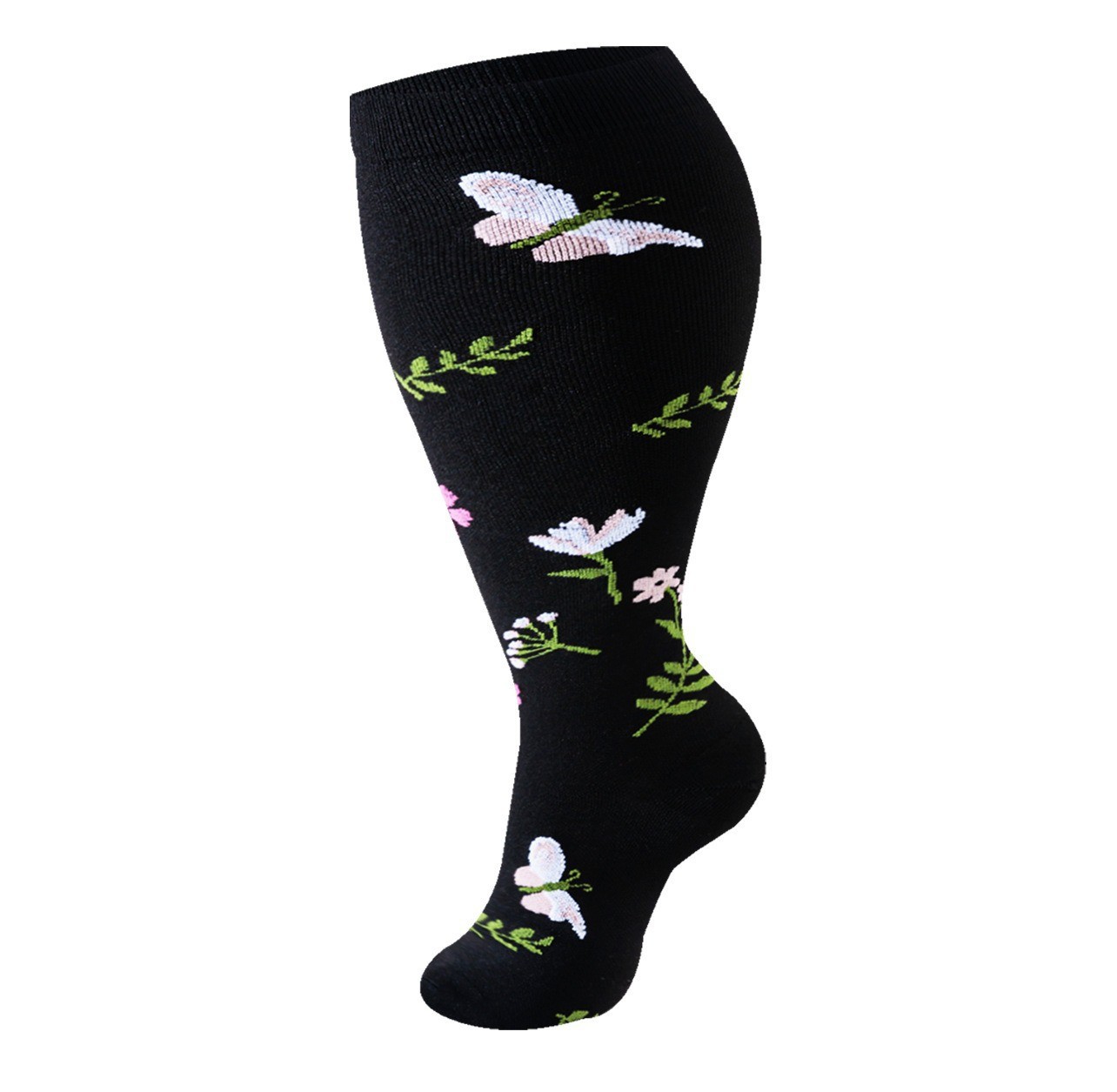 体型の大きい方のための越境加圧スポーツソックス、太った方のための膝上丈のロングソックス、強力な圧縮弾性の肥満者用スポーツソックス