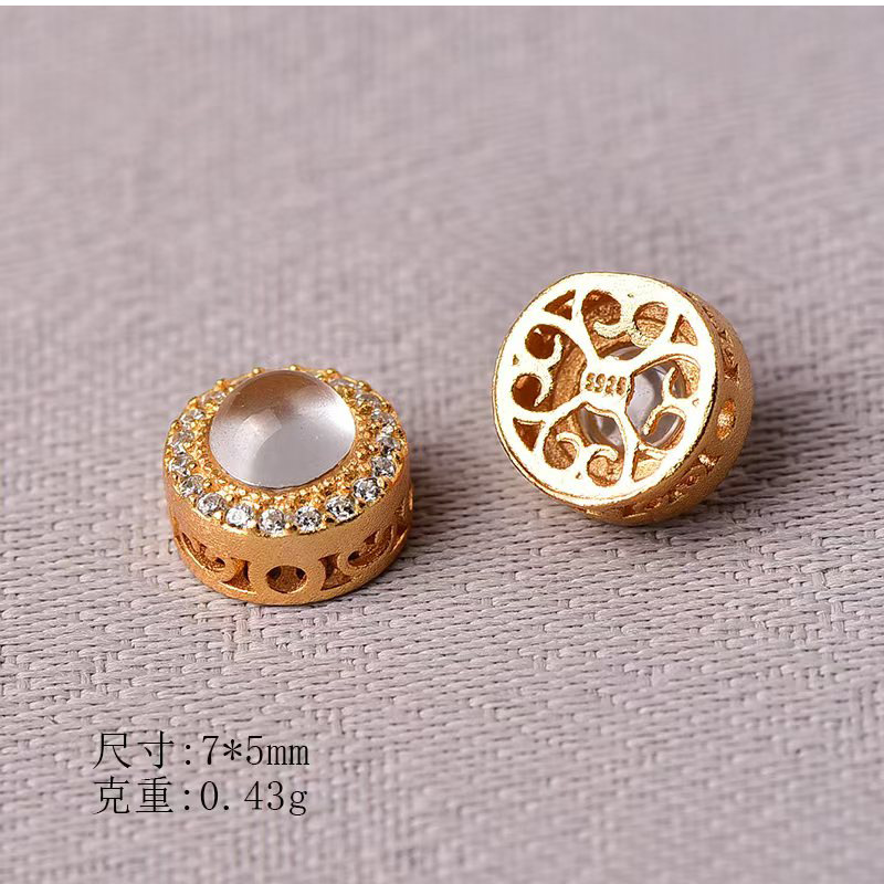 S925 Silver Gold Plated Bracelet Shuimo Jade String Ornament DIY Handmade Bead Partition Semi-finished Beaded Diy Ornaments Handmade Matching