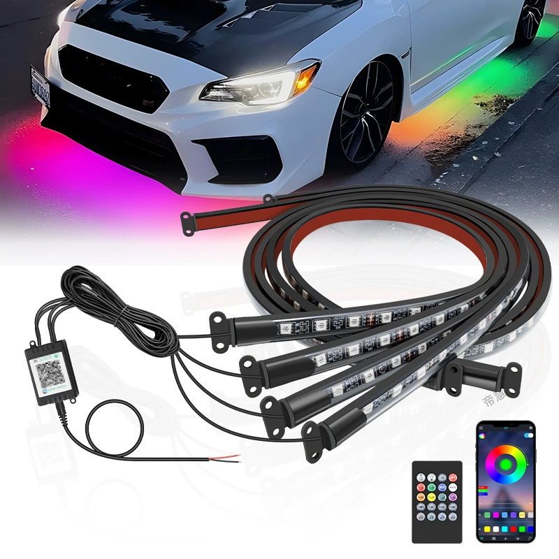 Трансграничные горячие продажи автомобильный светодиодный свет подошвы модифицированные красочные RGB звуковые светильники с атмосферой Bluetooth APP декоративные световые полосы