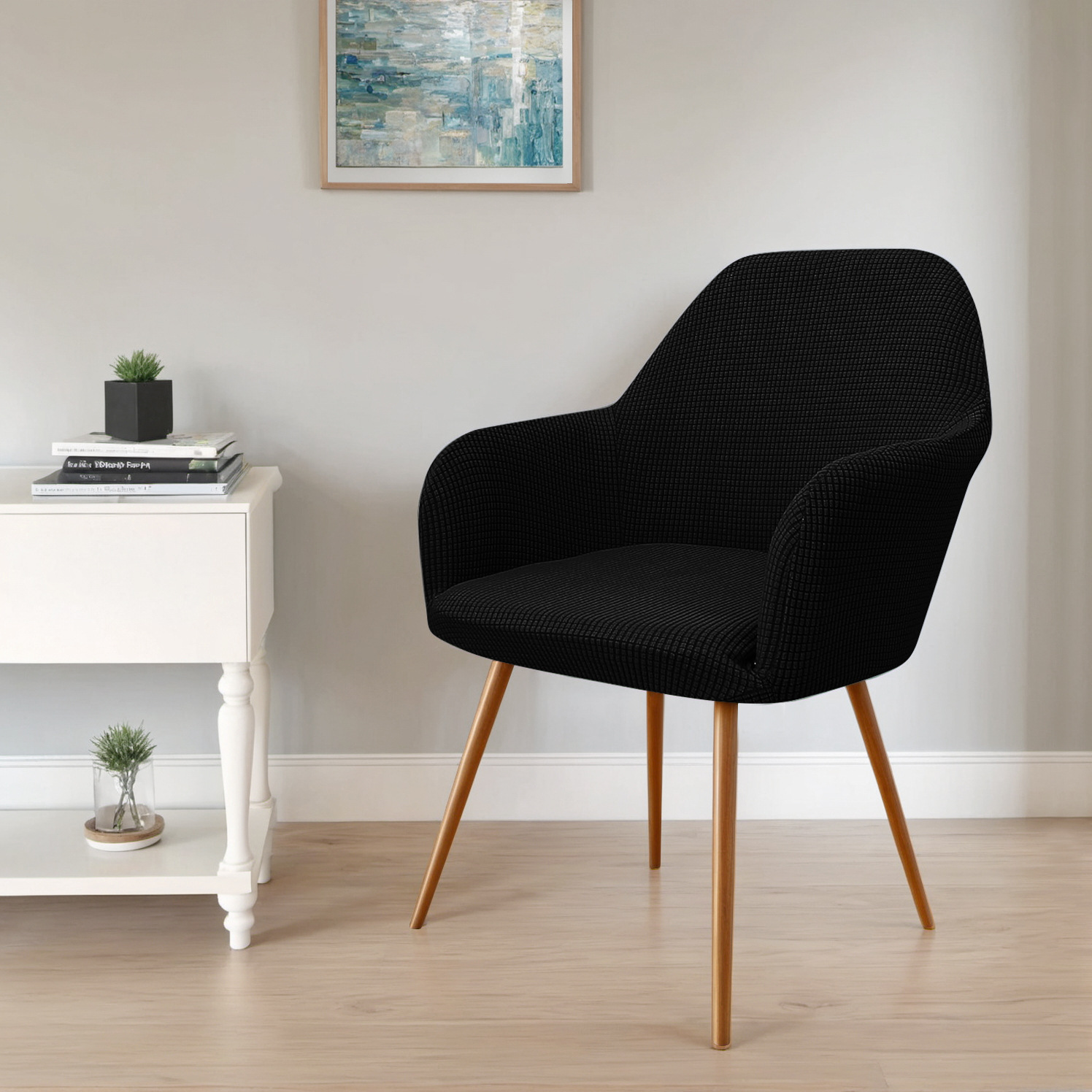 Transfronterizos sólidos elásticos agitando vello nuevo cubierta de silla arqueada polvo resistente al desgaste de alto pasamanos de maíz cubierta de silla de forma especial