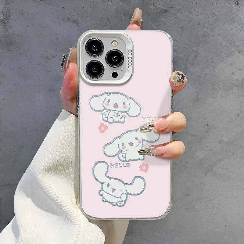 Ярко-розовый мультяшный чехол для iPhone, совместим с Apple, iPhone15, 15 Pro Max