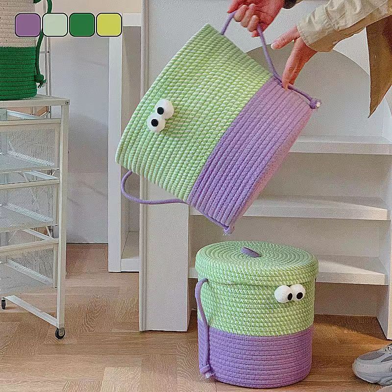 666g Weight Storage Basket Storage & Cleaning Cute Cartoon Eye Cotton Rope Storage Basket