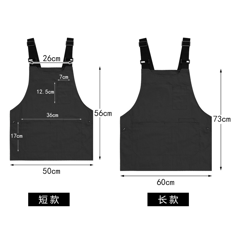 Comercio exterior delantal de lona impermeable logotipo personalizado sala de arte barista ropa de trabajo caballo clip delantal casero chaleco