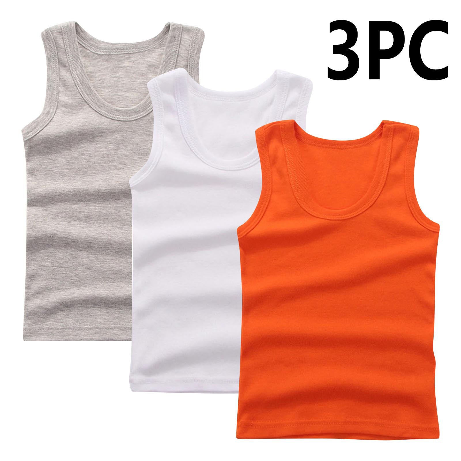 DK tank top-orange+white+grey