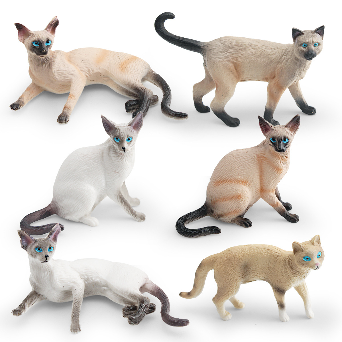 Exportación transfronteriza de simulación de mascotas modelo de gato de pelo corto gato siamés gato sin pelo gato muñecas de gato decoración de escritorio